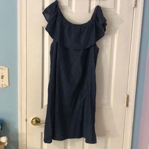 Off the Shoulder Chambray Dress